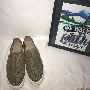 Calvin Klein canvas slip on’s